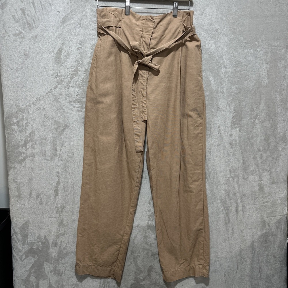 Aritzia Wilfred‎ Jallade Tie Front Pants Women's 10 Blush High Rise Relaxed Fit